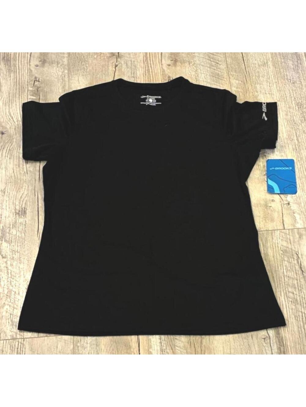 Brand New with Tags Women's Brooks Podium SS Black T-Shirt Large - Picture 2 of 7